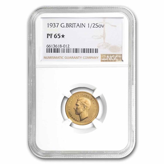 1937 Great Britain Gold Half Sovereign PF-65* NGC 1937 Great Britain Gold Half Sovereign PF-65* NGC