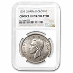 1937 Great Britain Silver Crown George VI Choice Unc NGC