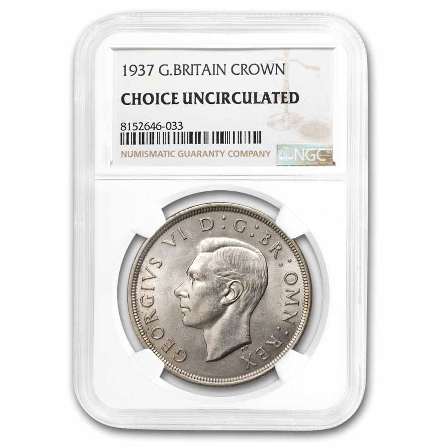 1937 Great Britain Silver Crown George VI Choice Unc NGC