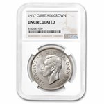 1937 Great Britain Silver Crown George VI Unc NGC