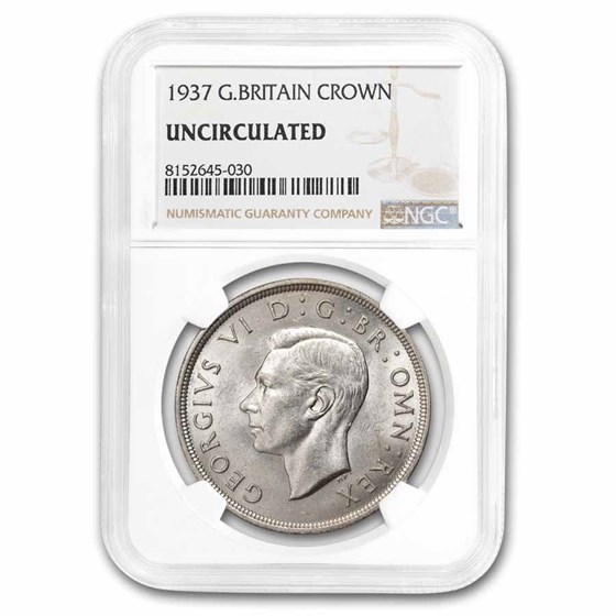1937 Great Britain Silver Crown George VI Unc NGC