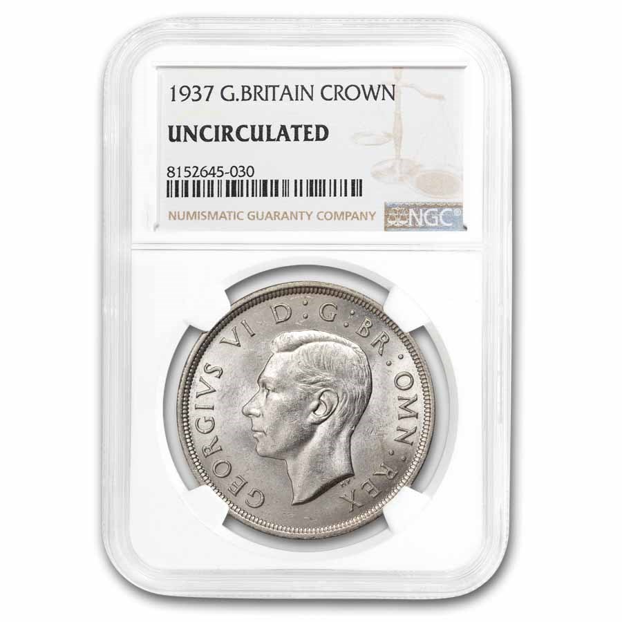 1937 Great Britain Silver Crown George VI Unc NGC