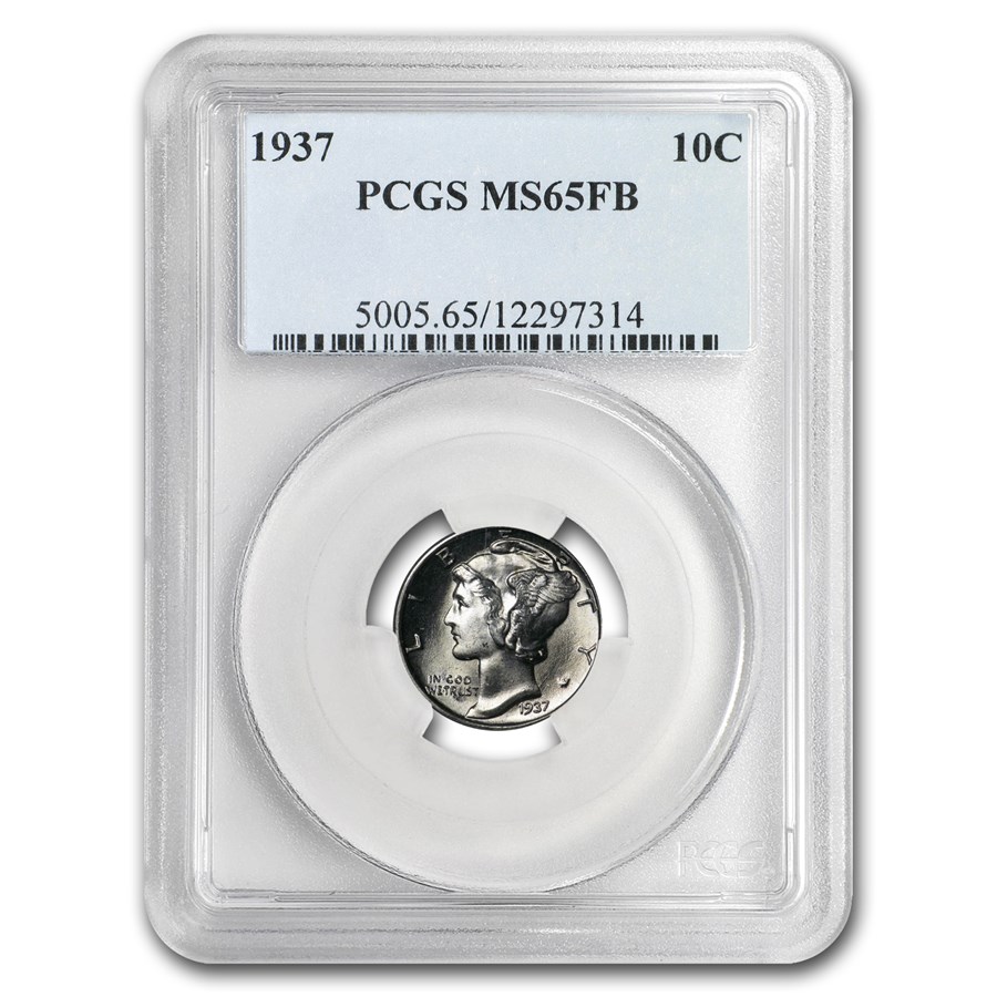 1937 Mercury Dime MS-65 PCGS (FB)