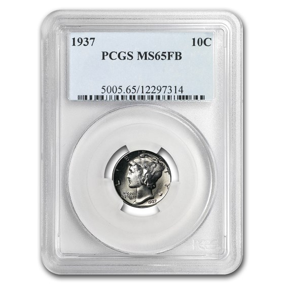 1937 Mercury Dime MS-65 PCGS (FSB) 1937 Mercury Dime MS-65 PCGS (FSB)