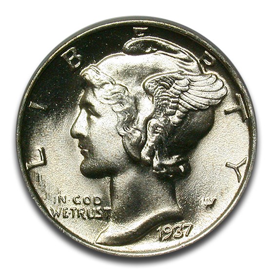 1937 Mercury Dime MS-66 PCGS (FB)