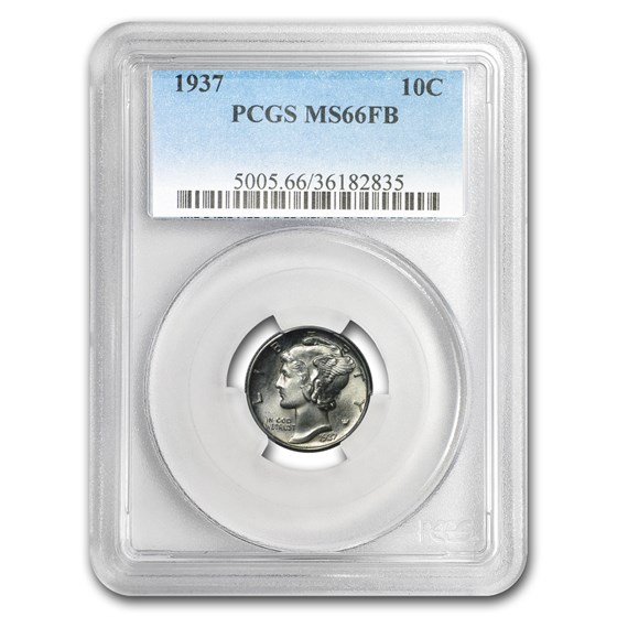 1937 Mercury Dime MS-66 PCGS (FB) 1937 Mercury Dime MS-66 PCGS (FB)
