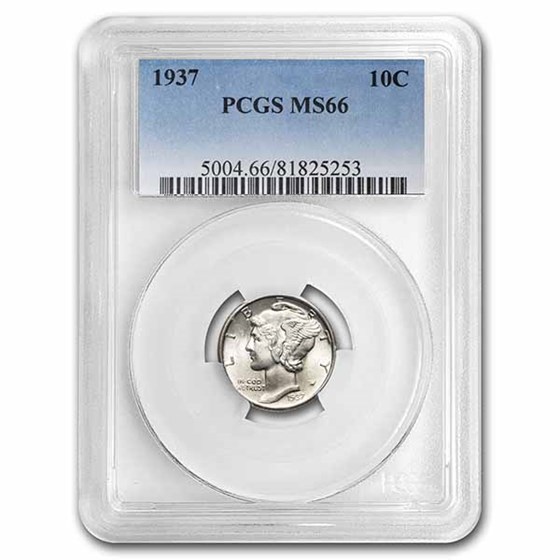 1937 Mercury Dime MS-66 PCGS 1937 Mercury Dime MS-66 PCGS