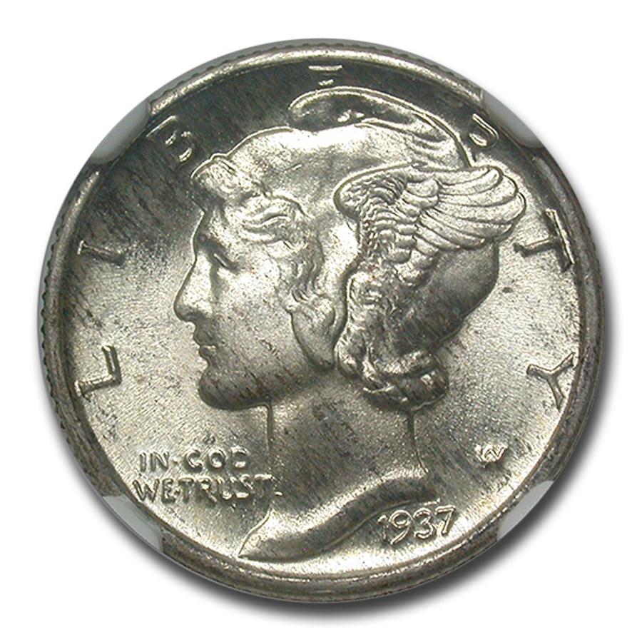 1937 Mercury Dime MS-67+ NGC (FB)