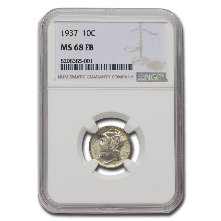 1937 Mercury Dime MS-68 NGC (FB)