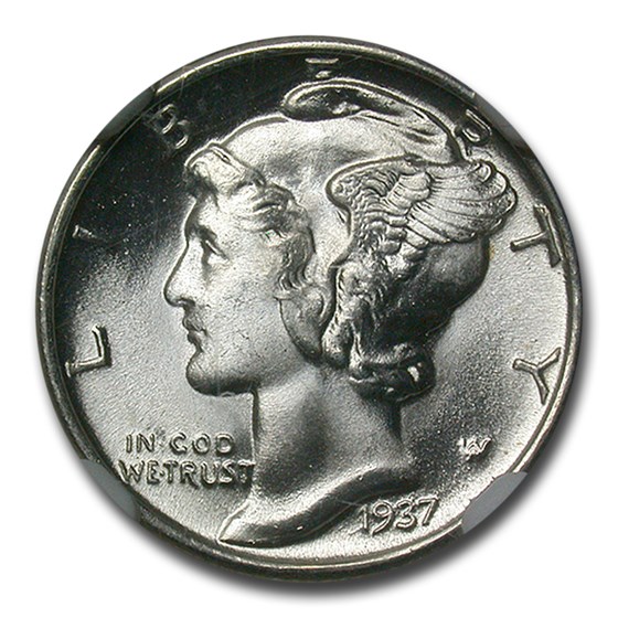 1937 Mercury Dime MS-68 NGC 1937 Mercury Dime MS-68 NGC