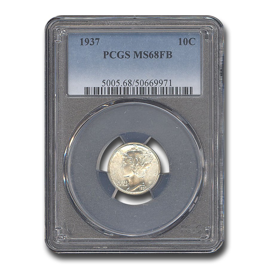 1937 Mercury Dime MS-68 PCGS (FB)