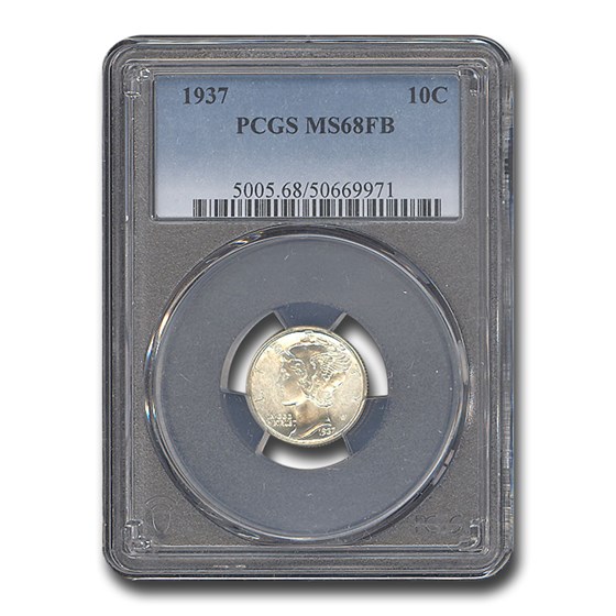 1937 Mercury Dime MS-68 PCGS (FB) 1937 Mercury Dime MS-68 PCGS (FB)