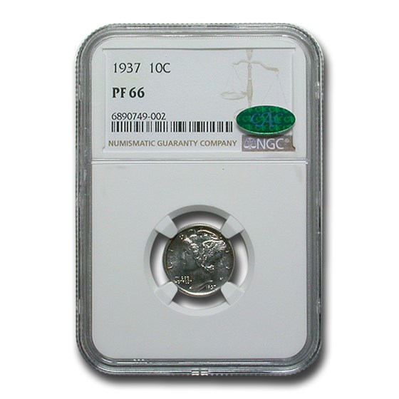 1937 Mercury Dime PF-66 NGC CAC 1937 Mercury Dime PF-66 NGC CAC