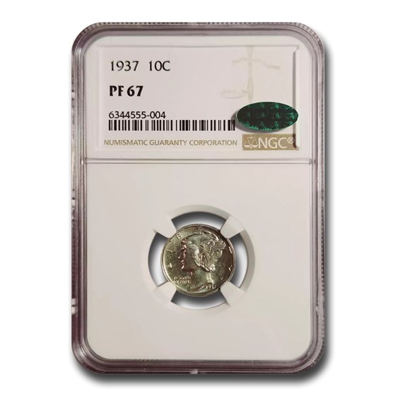 1937 Mercury Dime PF-67 NGC CAC 1937 Mercury Dime PF-67 NGC CAC