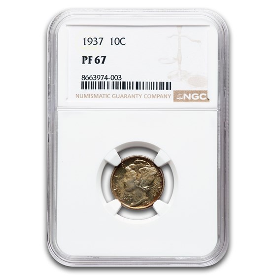 1937 Mercury Dime PF-67 NGC