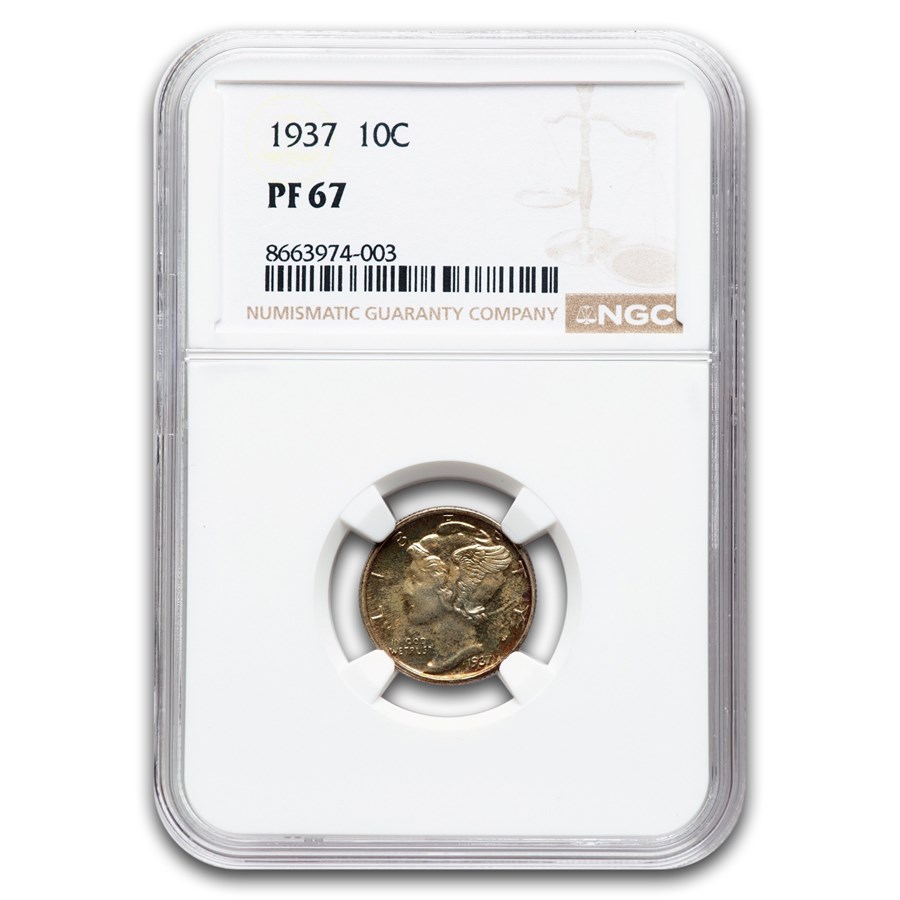 1937 Mercury Dime PF-67 NGC