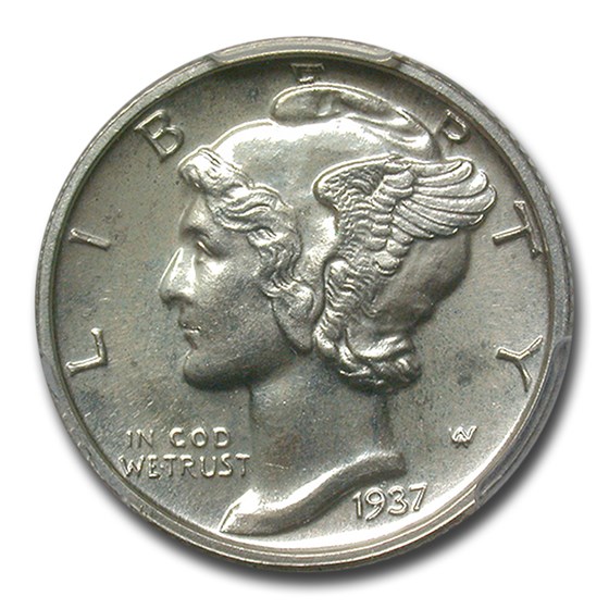 1937 Mercury Dime PR-65 PCGS 1937 Mercury Dime PR-65 PCGS
