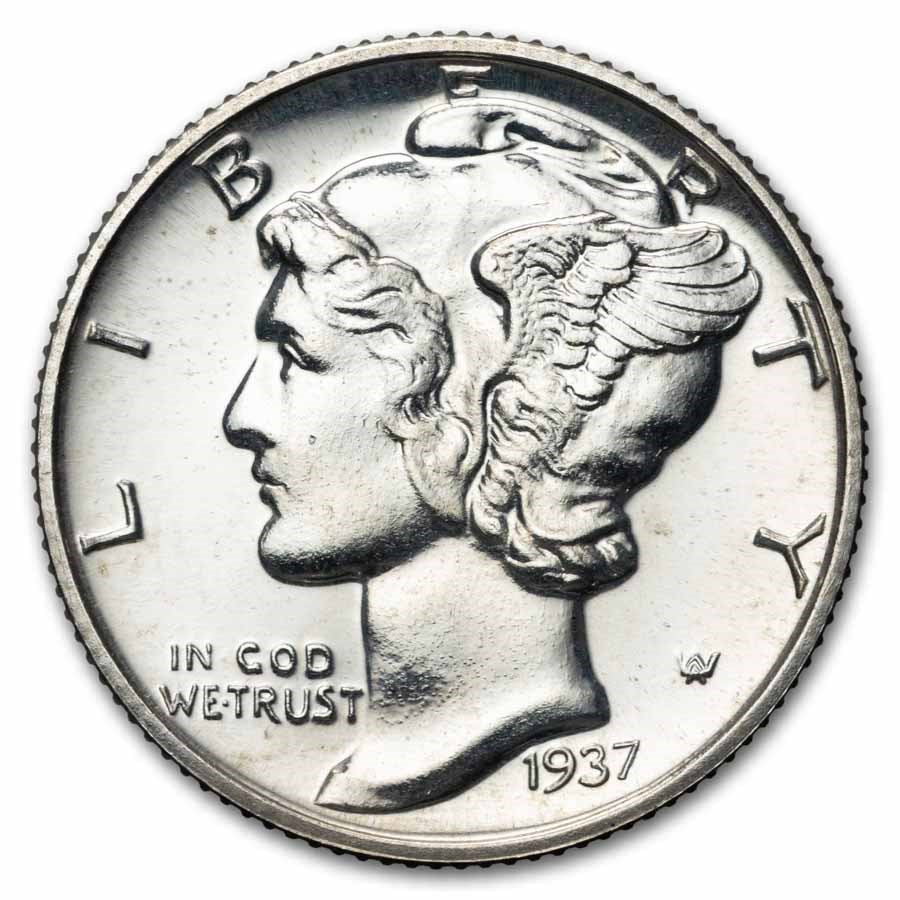1937 Mercury Dime Proof