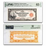 1937 Philippines National Bank 5 Pesos CU-65 EPQ PMG