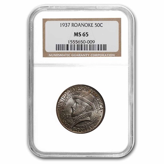 1937 Roanoke Commemorative Half Dollar MS-65 NGC 1937 Roanoke Commemorative Half Dollar MS-65 NGC
