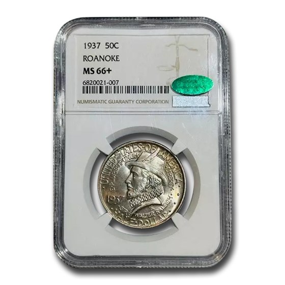 1937 Roanoke Commemorative Half Dollar MS-66+ NGC CAC 1937 Roanoke Commemorative Half Dollar MS-66+ NGC CAC