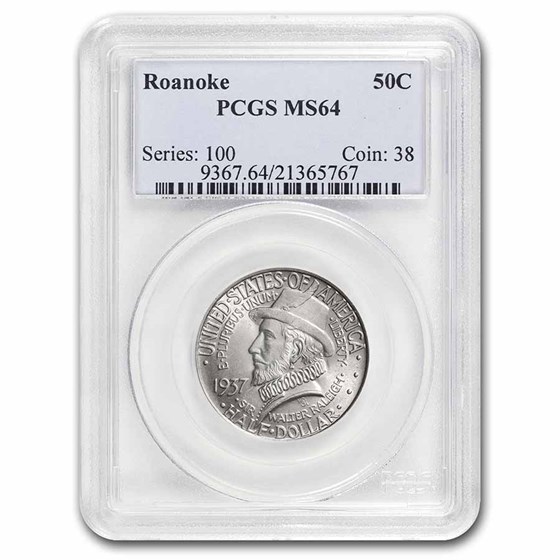 1937 Roanoke Half Dollar 350th Anniversary MS-64 PCGS 1937 Roanoke Half Dollar 350th Anniversary MS-64 PCGS