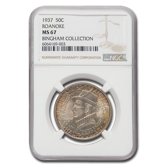 1937 Roanoke Half Dollar 350th Anniversary MS-67 NGC 1937 Roanoke Half Dollar 350th Anniversary MS-67 NGC