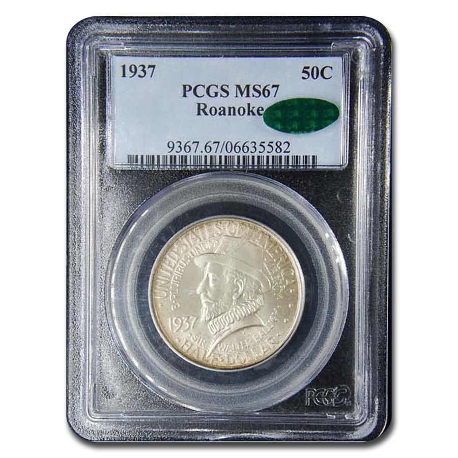 1937 Roanoke Half Dollar Commem MS-67 PCGS CAC