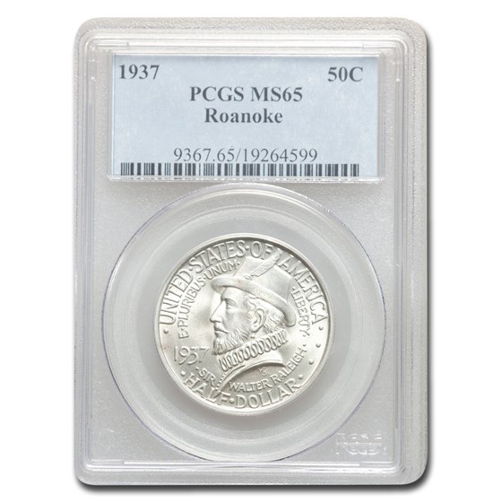 1937 Roanoke Island, North Carolina Half Dollar MS-65 PCGS 1937 Roanoke Island, North Carolina Half Dollar MS-65 PCGS