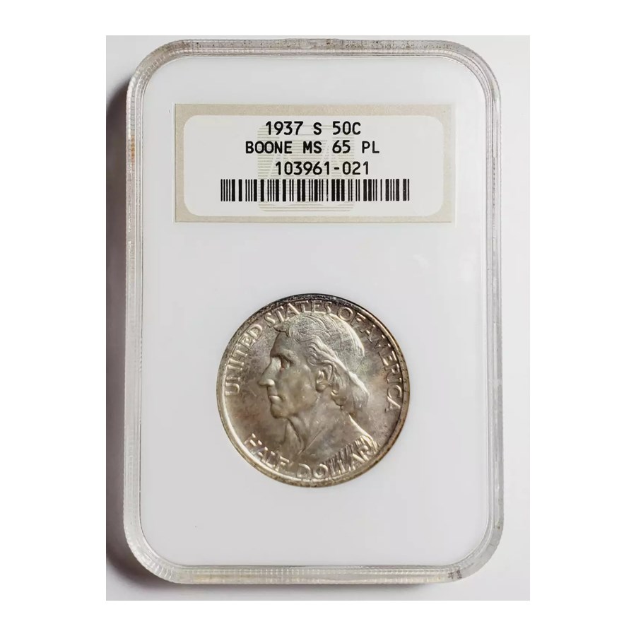 1937-S Boone Commemorative Half Dollar MS-65 NGC (PL)