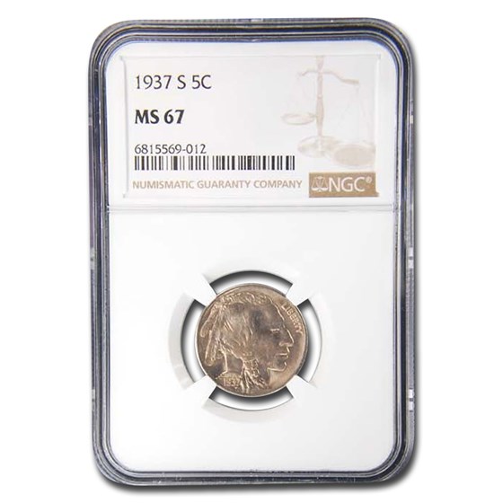 1937-S Buffalo Nickel MS-67 NGC 1937-S Buffalo Nickel MS-67 NGC