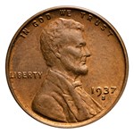1937-S Lincoln Cent BU (Red/Brown)