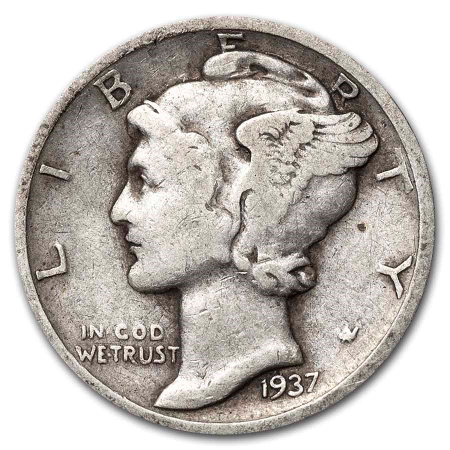 1937-S Mercury Dime Avg Circ
