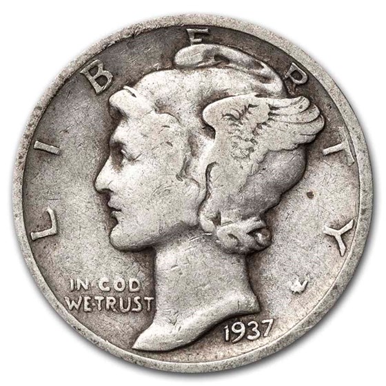 1937-S Mercury Dime Good/VF