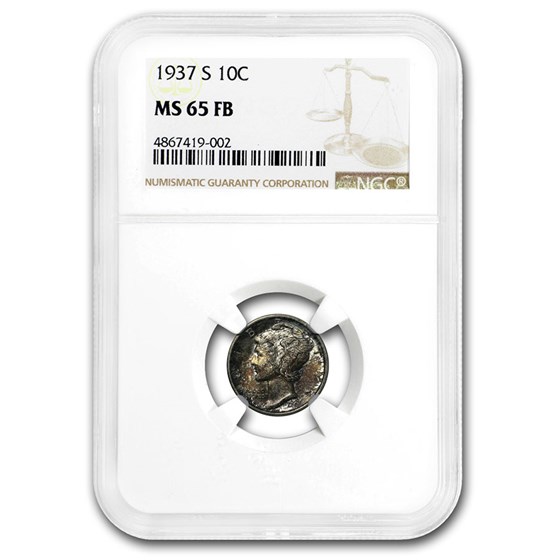 1937-S Mercury Dime MS-65 NGC (FB) 1937-S Mercury Dime MS-65 NGC (FB)