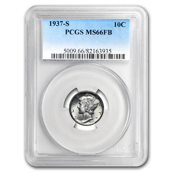 1937-S Mercury Dime MS-66 PCGS (FSB) 1937-S Mercury Dime MS-66 PCGS (FSB)