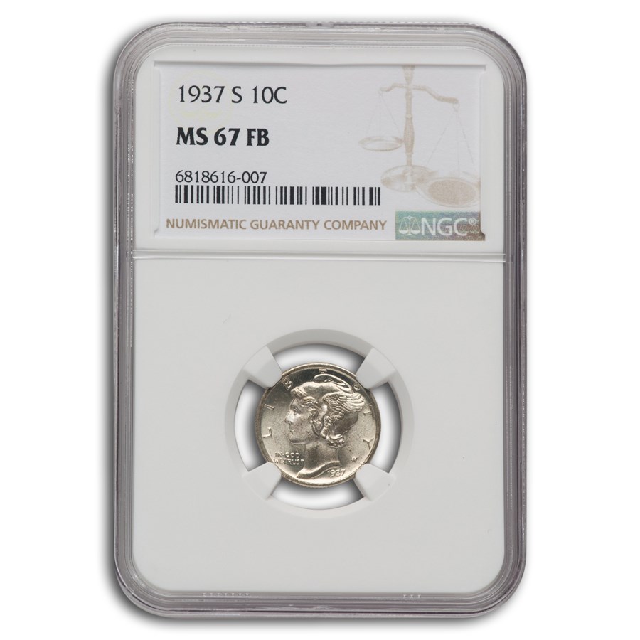 1937-S Mercury Dime MS-67 NGC (FB)