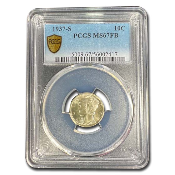 1937-S Mercury Dime MS-67 PCGS (FB) 1937-S Mercury Dime MS-67 PCGS (FB)