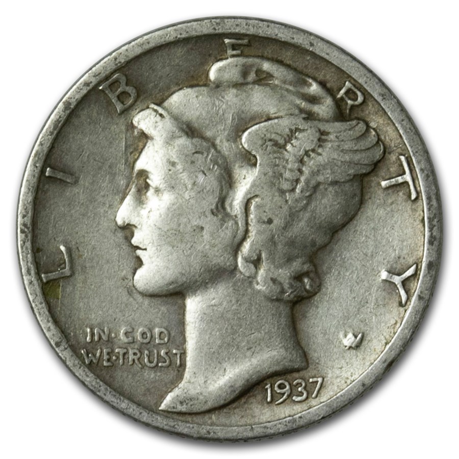 1937-S Mercury Dime XF