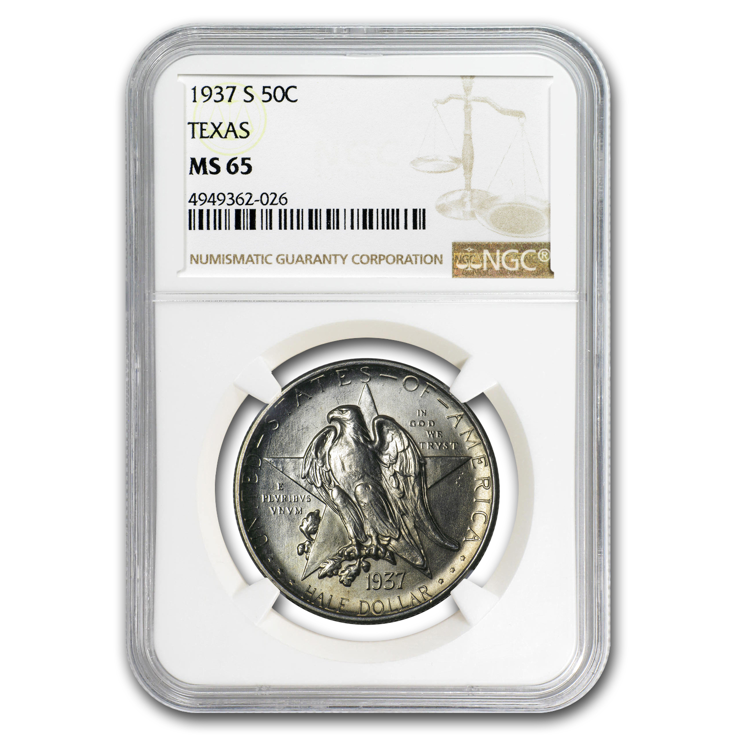 Buy 1937-S Texas Centennial Half Dollar Commem MS-65 NGC | APMEX