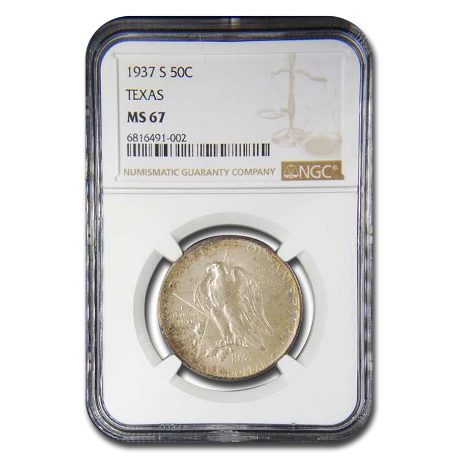 1937-S Texas Centennial Half Dollar Commem MS-67 NGC