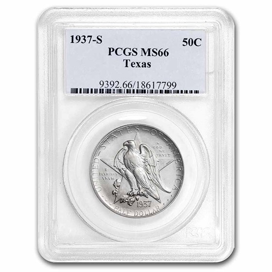 1937-S Texas Independence Centennial Half Dollar MS-66 PCGS 1937-S Texas Independence Centennial Half Dollar MS-66 PCGS