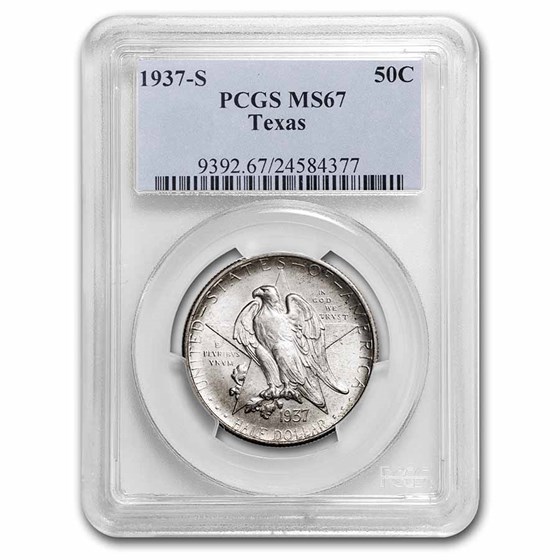 1937-S Texas Independence Centennial Half Dollar MS-67 PCGS 1937-S Texas Independence Centennial Half Dollar MS-67 PCGS