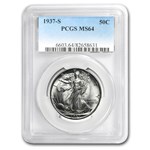 1937-S Walking Liberty Half Dollar MS-64 PCGS
