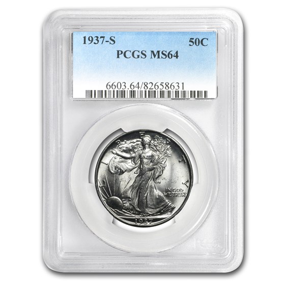 1937-S Walking Liberty Half Dollar MS-64 PCGS