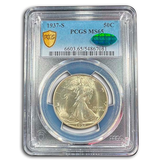 1937-S Walking Liberty Half Dollar MS-65 PCGS CAC 1937-S Walking Liberty Half Dollar MS-65 PCGS CAC