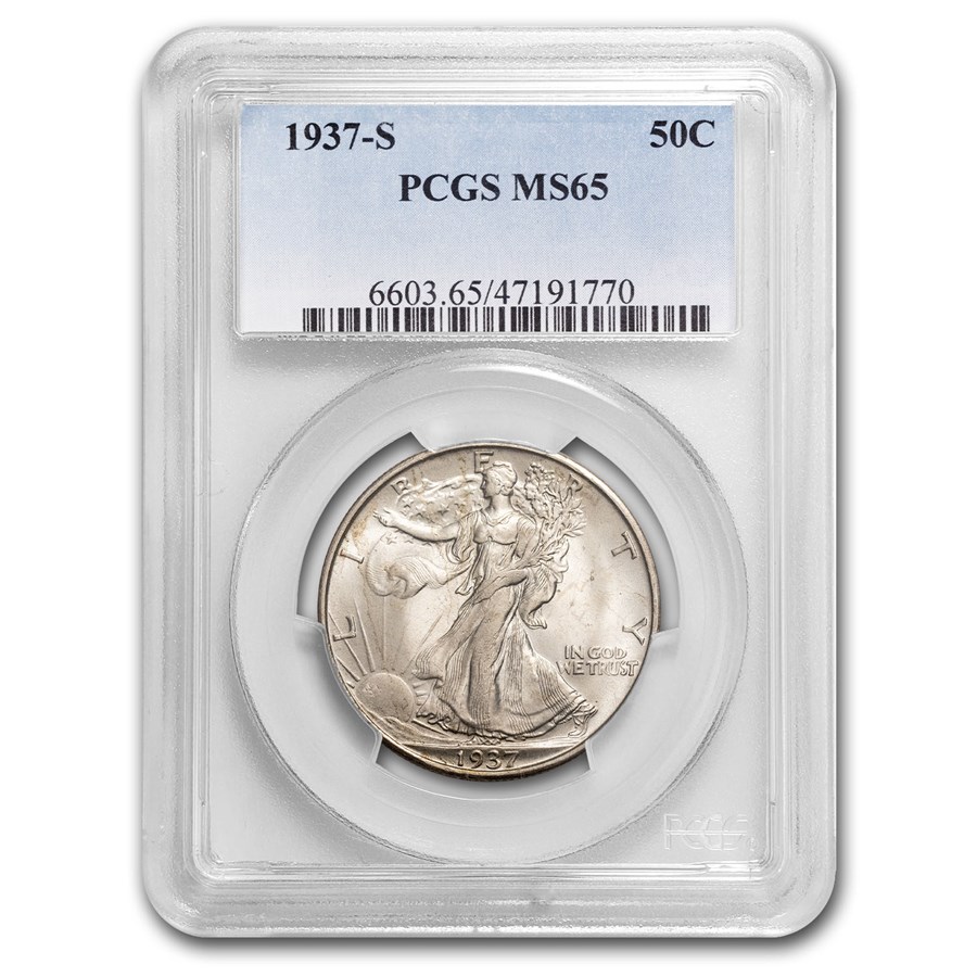 1937-S Walking Liberty Half Dollar MS-65 PCGS
