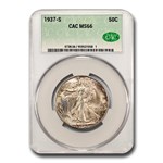 1937-S Walking Liberty Half Dollar MS-66 CACG