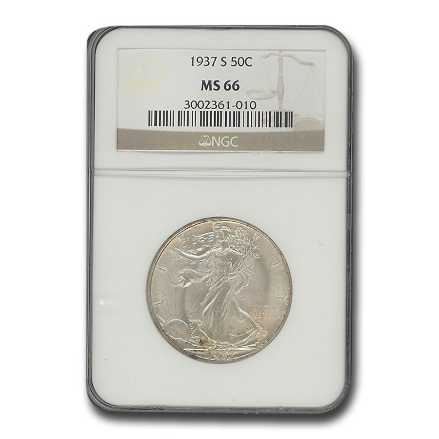 1937-S Walking Liberty Half Dollar MS-66 NGC