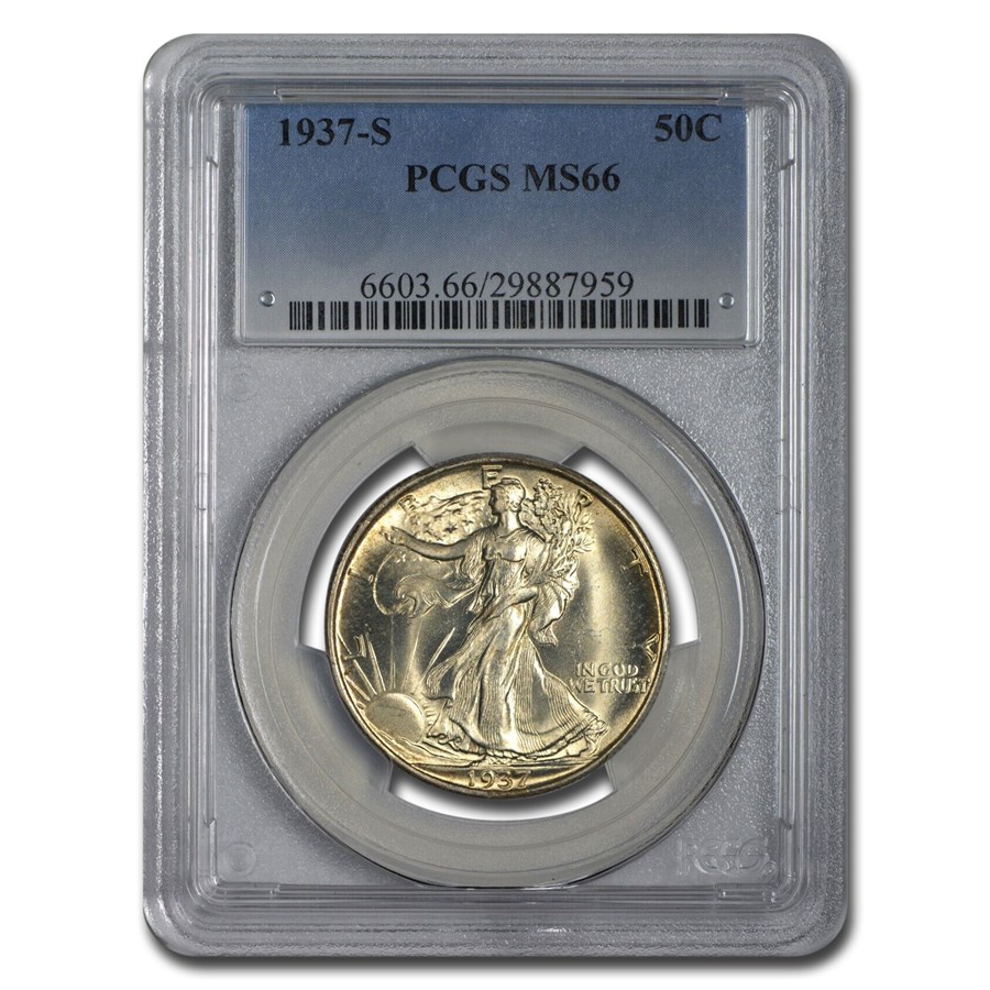 1937-S Walking Liberty Half Dollar MS-66 PCGS
